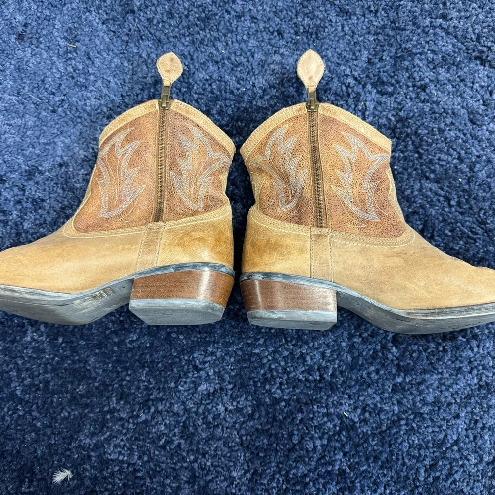 Ariat Brown Cowboy Western Ankle Boots - Picture 2 of 9